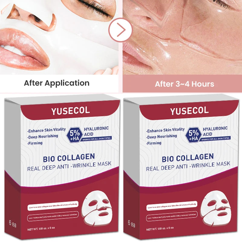 Masque visage coréen Bio Collagène – Anti-âge et hydratation intense pour une peau lumineuse