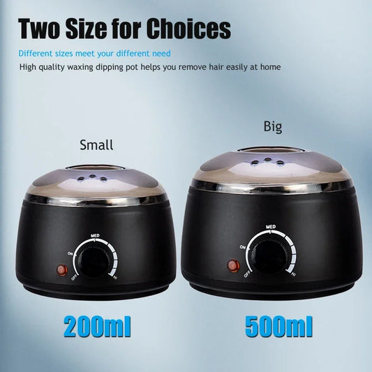 Kit épilation à la cire 200 ml + perles de cire 500 ml/200 ml – Appareil portable de chauffe-cire, cireuse dépilatoire et soin de la peau à la paraffine