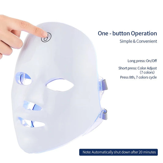 Masque LED Visage et Cou – 7 Couleurs