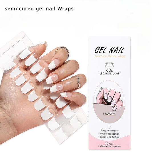 Enveloppes pour ongles semi-durcies, 16/20/22 pointes, adhésif pour Halloween et noël, imperméable, Gel longue durée, ensemble d'autocollants pour ongles, pour lampe UV nécessaire
