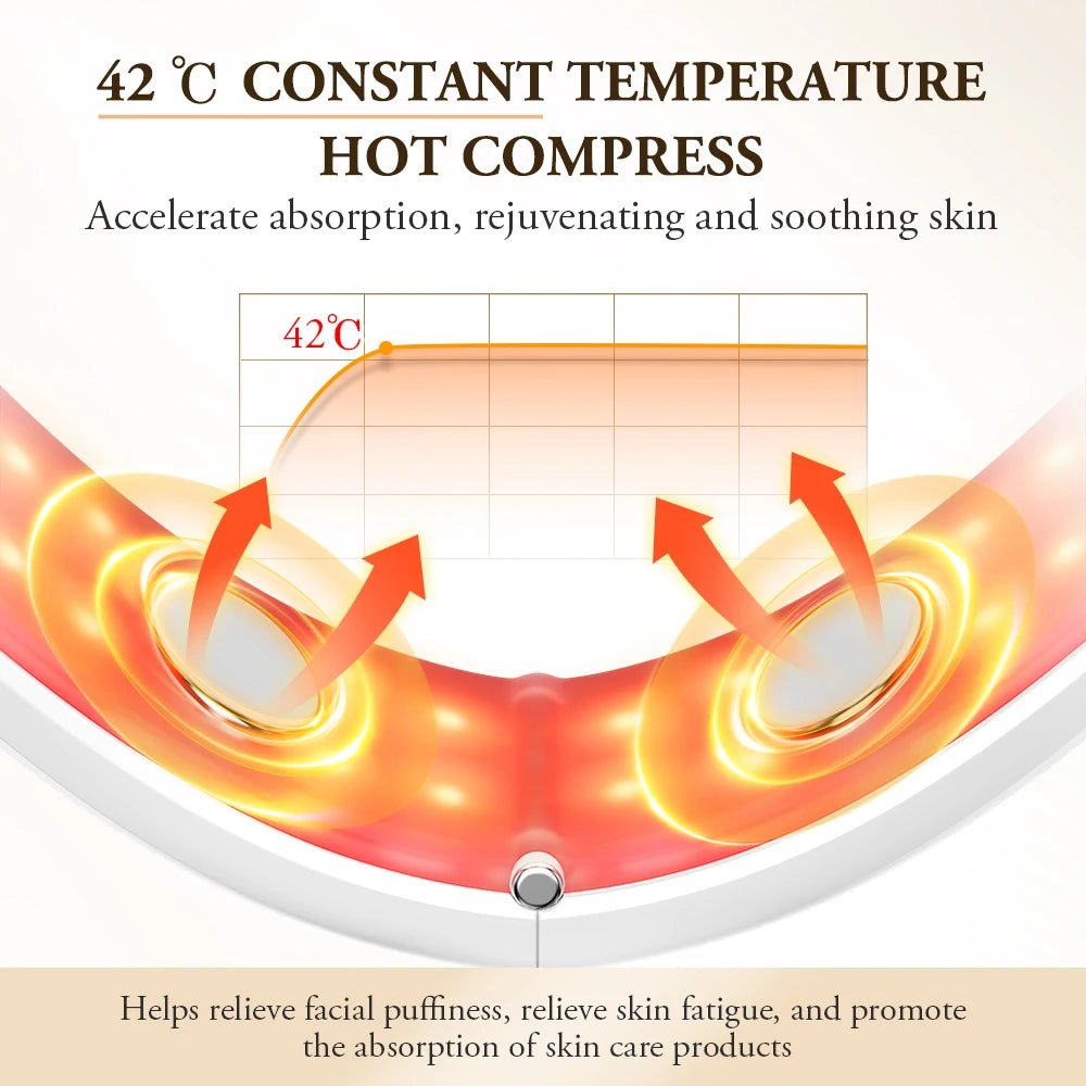 Appareil massage visage ANLAN Appareil anti rides visage,4 Mode EMS lifting visage ,Double menton /muscle masséter ,42°C LED Rouge et bleue, Télécommande LCD