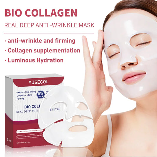 Masque visage coréen Bio Collagène – Anti-âge et hydratation intense pour une peau lumineuse