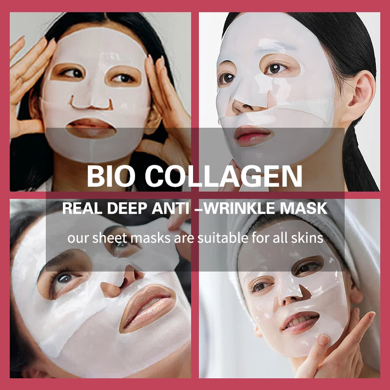 Masque visage coréen Bio Collagène – Anti-âge et hydratation intense pour une peau lumineuse