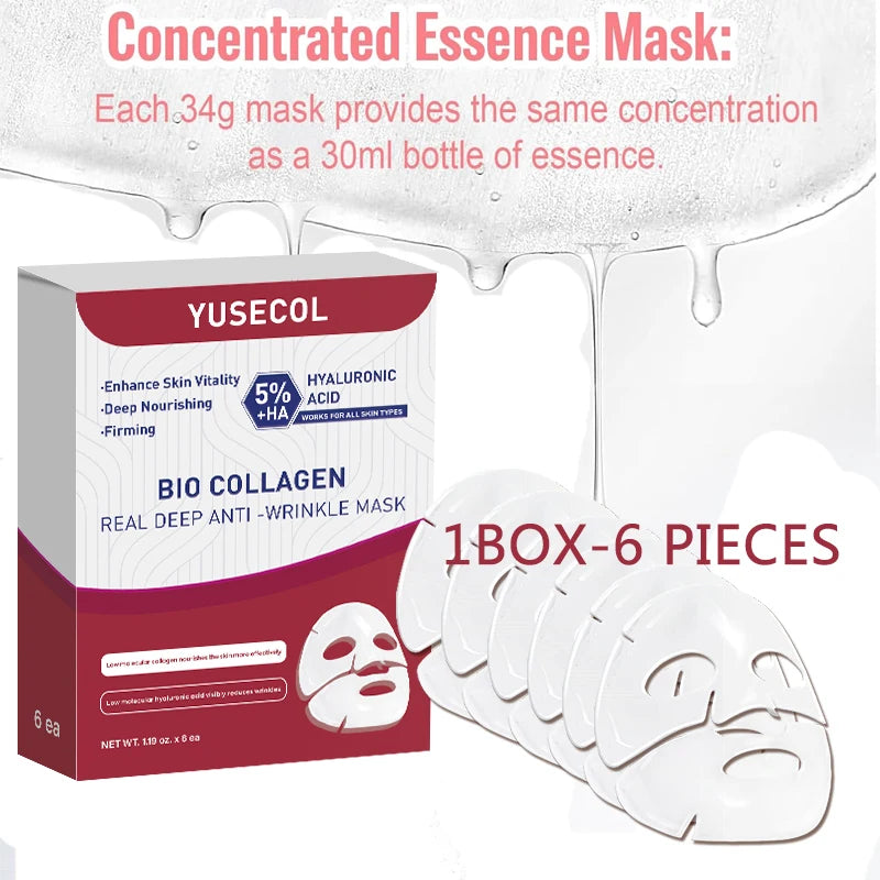Masque visage coréen Bio Collagène – Anti-âge et hydratation intense pour une peau lumineuse